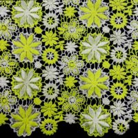 bicolor floral embridery lace fabric