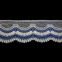 blue and white colors embroidery lace