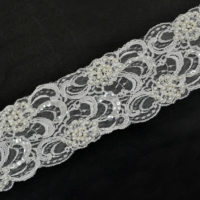bridal lace trim with pearls and sequin