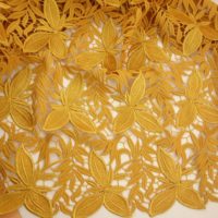 golden color embroidery fabric