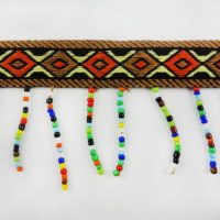 jacquard ribbon with colors bead fringe