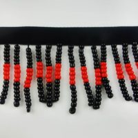black and red beads fringe tape