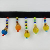color bead and pompom fringe trims