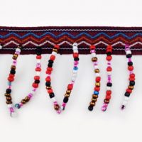 jacquard ribbon with colors bead fringe