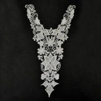 long embroidery lace collar for front or back panel