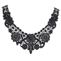 black embroidery in leather lace collar