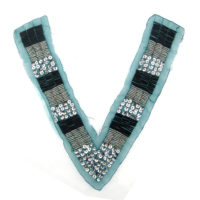 V-neck beads and sequin handmade beading collar