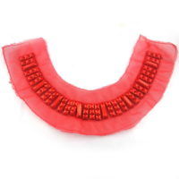 red acrylic beads collar trim