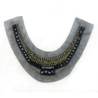 black gemstone collar trim