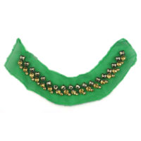 rhinestone green mesh collar trims