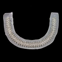 silver beads and rhinestone handmade beading collar trim