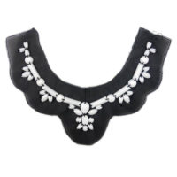 white acrylic beads black mesh sewing on collar