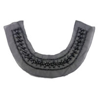 sewing on black acrylic stone handmade collar