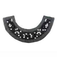 black bead and clear gemstone collar trims