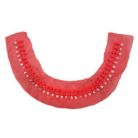red bead and clear acrylic bead collar trim