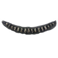 black and silver beads collar trim