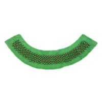 gunmetal beads green mesh collar trims