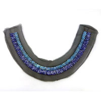 blue beads collar trims