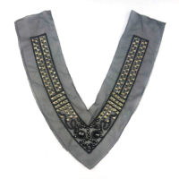 pyramid acrylic bead V-neck collar trim