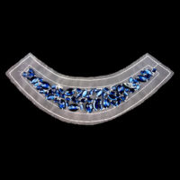 blue gemstone beading collar trim