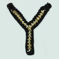 crochet collar yoke with metal chain