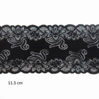 black and silver stretchy lace