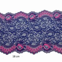 8cm 2 color stretchy nylon lace