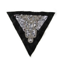 silver sequin and beads triangle motif for clothing