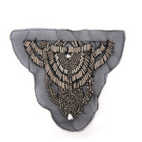 gunmetal bugle beading sewing on applique for clothing