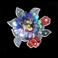 embroidery flower patch with sequin and stone