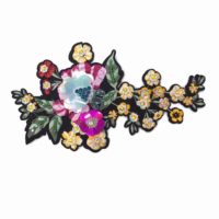 embroidery flower patch with sequin and stone