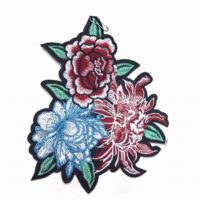 -iron on embroidery flower applique
