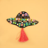 handmade UFO patch with sequin and tassel