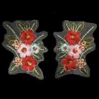 3D floral handmade embroidery applique with sequin by pairs