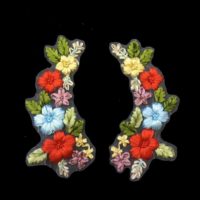 sewing on 3D floral ribbon embroidery applique by pairs