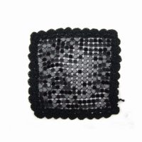 crochet motif with metal mesh
