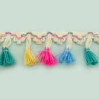 braided tape with colorful tassel